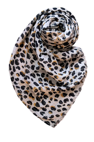 Spun Scarves Luxury Scarf Savanna Shine Sand Print Sarong Wrap