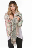 Spun Scarves Luxury Scarf Sky Hand Loomed Stripe Woven Pattern Pastel Scarf Wrap