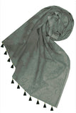Spun Scarves Luxury Scarf Twilight Scarf / Charcoal Twilight Scarf in Jacquard Fabric Charcoal