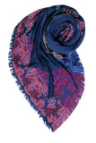 Spun Scarves Luxury Scarf Whole Lotta Love Jacquard Wrap / Blue Whole Lotta Love Jacquard Fabric Scarf Wrap