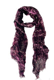 Spun Scarves Luxury Scarf Wine Lace Stamp Print Wool Scarf