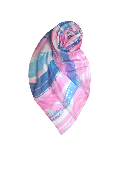 Vacation Mode Tropical Stripe Print Scarf Wrap Short Sarong