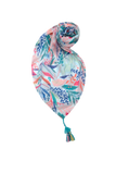 spun-scarves-sarong-Paradise Found Bright Floral Sheer and Soft Tassel Print Scarf Wrap Sarong