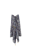 Spun Scarves Sarong Blue Paisley Print / Multi Blue Paisley Print Scarf Wrap Sarong
