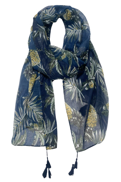 Spun Scarves Sarong Cabana Party / Navy Cabana Party Print Scarf Wrap Sarong