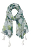 Spun Scarves Sarong Cabana Party / White Cabana Party Print Scarf Wrap Sarong