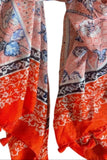 Spun Scarves Sarong Coral Ethos / Multi Coral Ethos Print Scarf Wrap Sarong