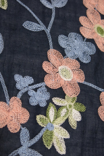 Spun Scarves Sarong Daisy Chain Embroidered Scarf Wrap Sarong