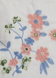 Spun Scarves Sarong Daisy Chain / White Daisy Chain Embroidered Scarf Wrap Sarong