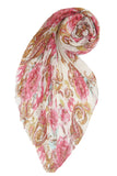 Spun Scarves Sarong Dancing Paisley - Ivory Dancing Paisley Sarong Wrap Scarf