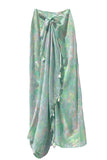 Spun Scarves Sarong Fern & Floral / Mint Fern & Floral Print Scarf Wrap Sarong