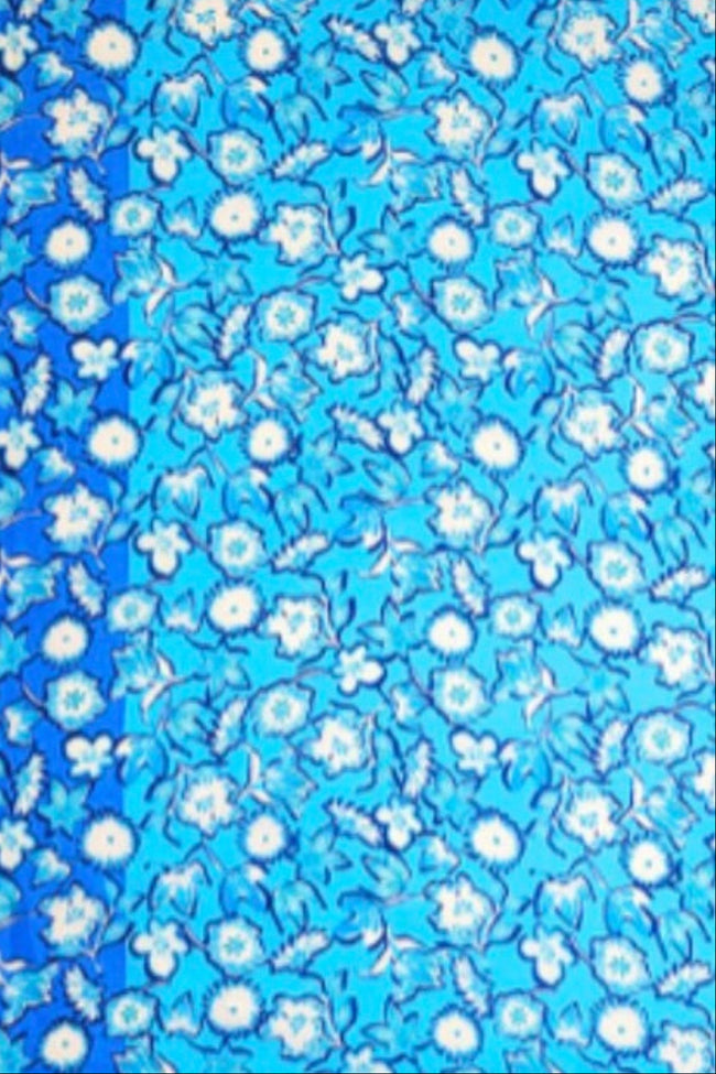 Spun Scarves Sarong Floral Nomad / Blue Floral Nomad Print Scarf Wrap Sarong