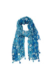 Spun Scarves Sarong Floral Nomad / Blue Floral Nomad Print Scarf Wrap Sarong