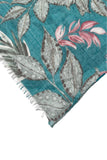Spun Scarves Sarong Garden of Eden / Teal Garden of Eden Print Sheer and Soft Scarf Wrap Sarong
