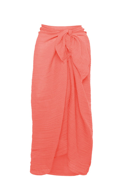 Spun Scarves Sarong Gauze Sarong Wrap / Coral Gauze Solid Sarong Wrap Scarf