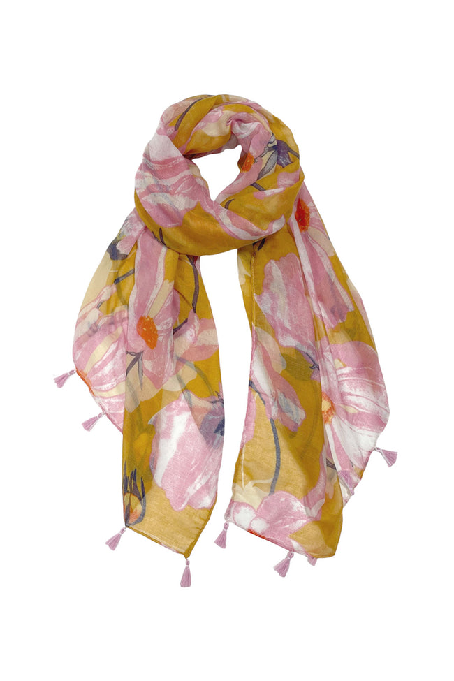 Spun Scarves Sarong Golden Goddess / Pink Golden Goddess Print Scarf Wrap Sarong