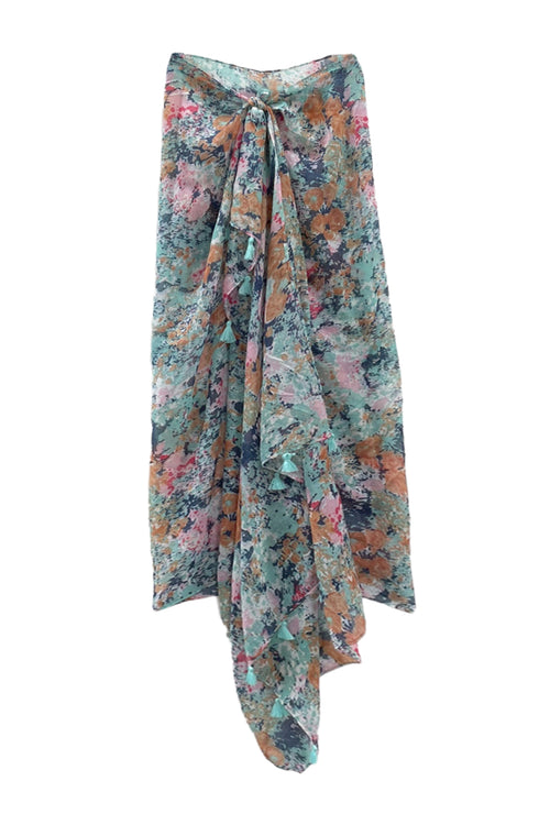 Spun Scarves Sarong Good Vibrations / Multi Good Vibrations Print Scarf Wrap Sarong