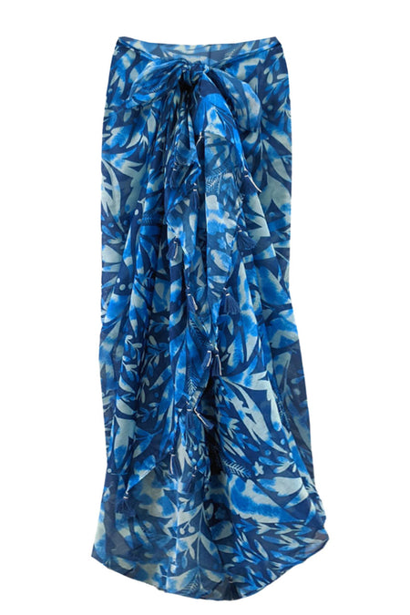 Night Flowers Print Scarf, Wrap and Sarong in Navy
