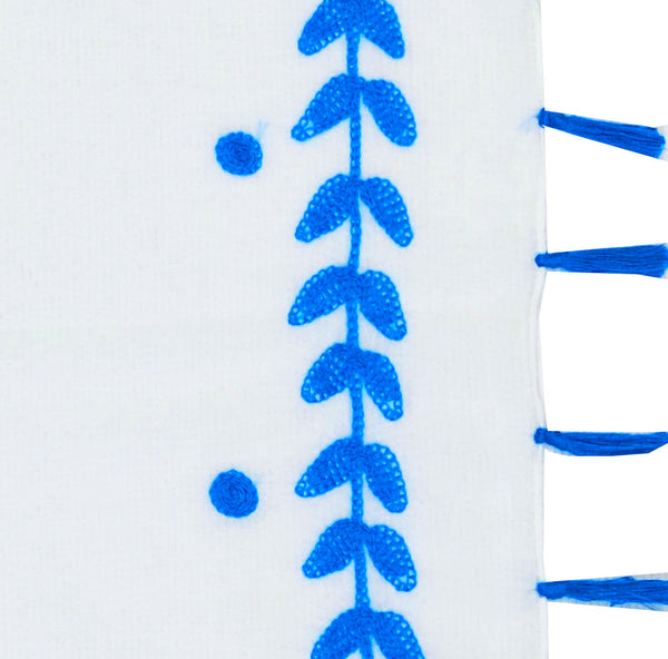 Spun Scarves sarong Leaf Dot Embroidery Sarong Wrap Coverup