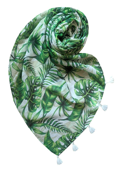 Spun Scarves sarong Leafy Delight / Green Leafy Delight Multi Wear Sarong Wrap in Green