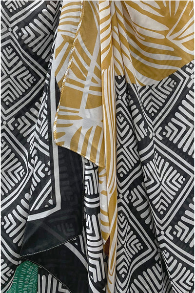 Spun Scarves Sarong Leafy Tribes / Multi Leafy Tribes Print Scarf Wrap Sarong