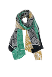 Leafy Tribes Satin Print in Yellow, Green and Black Scarf Wrap Sarong