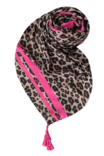 Spun Scarves Sarong Leopard Stripe / Sand Leopard Stripe Print Scarf Wrap Sarong