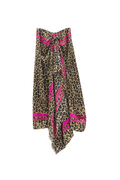 Spun Scarves Sarong Leopard Stripe / Sand Leopard Stripe Print Scarf Wrap Sarong