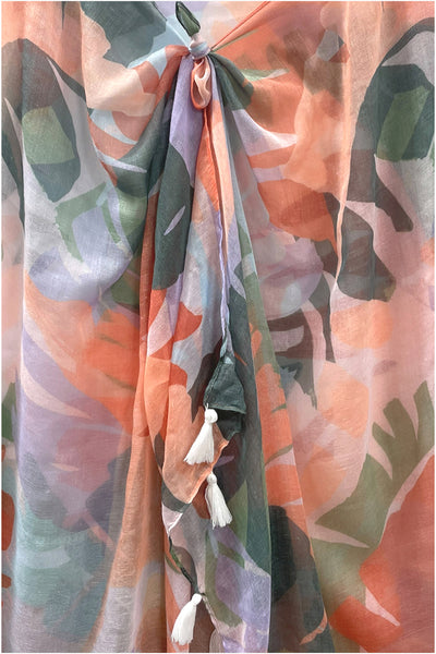 Spun Scarves Sarong Maui Escape / Multi Maui Escape Print Scarf Wrap Sarong