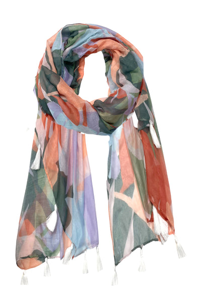 Spun Scarves Sarong Maui Escape / Multi Maui Escape Print Scarf Wrap Sarong