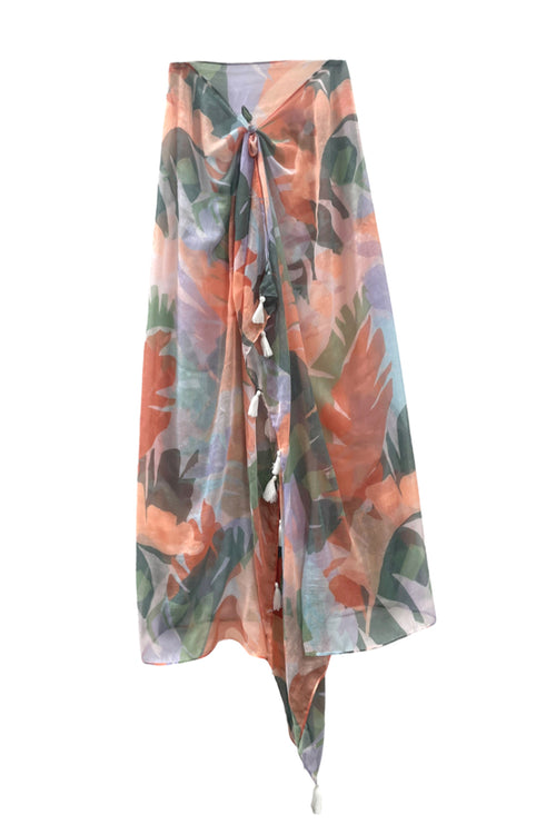 Spun Scarves Sarong Maui Escape / Multi Maui Escape Print Scarf Wrap Sarong