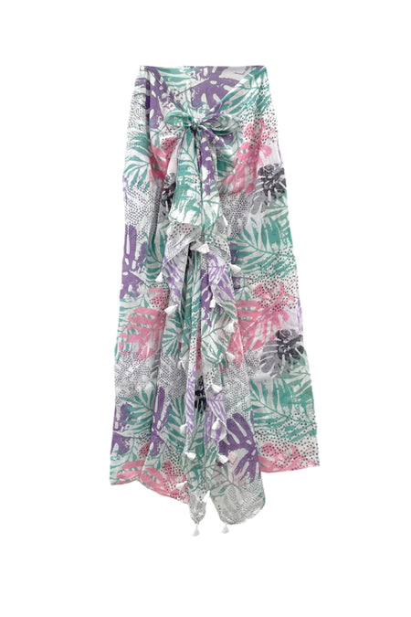Leafy Veranda Print Cotton Sarong/Scarf Wrap