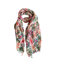Moroccan Blossom Bright Multi-Color Print Scarf Wrap Sarong