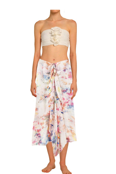 Spun Scarves Sarong Multi Color Rainbow Kiss the Sun Tie Dye - Sarong Scarf Wrap