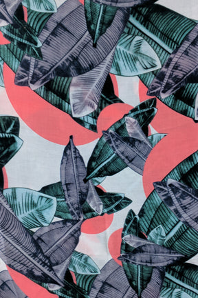 Spun Scarves Sarong Neon Tropics / Grapefruit Neon Tropics Coral Green Print Scarf Wrap Sarong