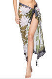 Spun Scarves Sarong On the Vine / Olive On the Vine Print in Sarong Wrap