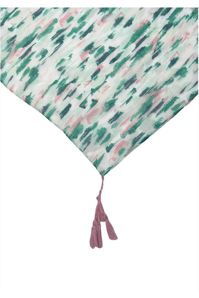 Spun Scarves Sarong Paint Strokes / Turq Paint Strokes Print Scarf Wrap Sarong