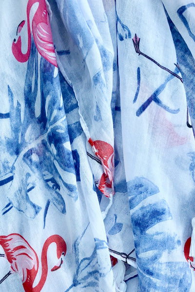 Spun Scarves Sarong Palm Springs / White Palm Springs Print Sheer and Soft Scarf Wrap Sarong
