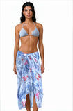 Spun Scarves Sarong Palm Springs / White Palm Springs Print Sheer and Soft Scarf Wrap Sarong