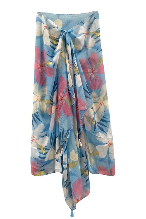 Spun Scarves Sarong Paradise Cove / Blue Paradise Cove Print Scarf Wrap Sarong
