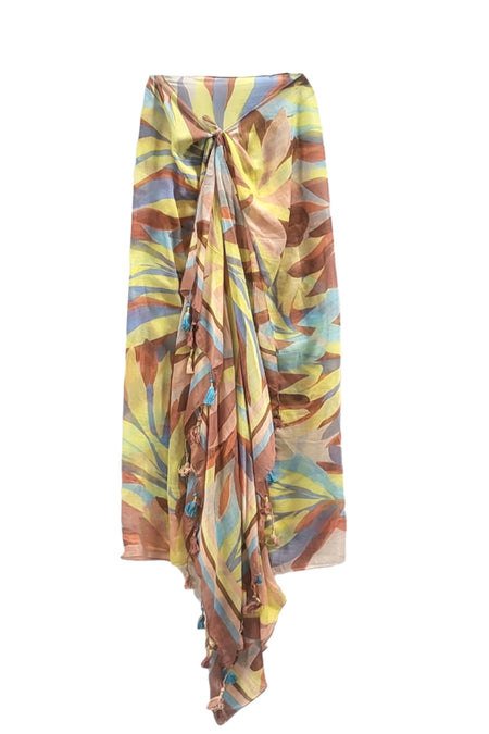 Leafy Veranda Print Cotton Sarong/Scarf Wrap