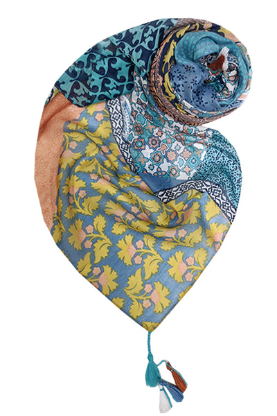 Spun Scarves Sarong Picnic Patchwork / Multi Picnic Patchwork Print Scarf Wrap Sarong