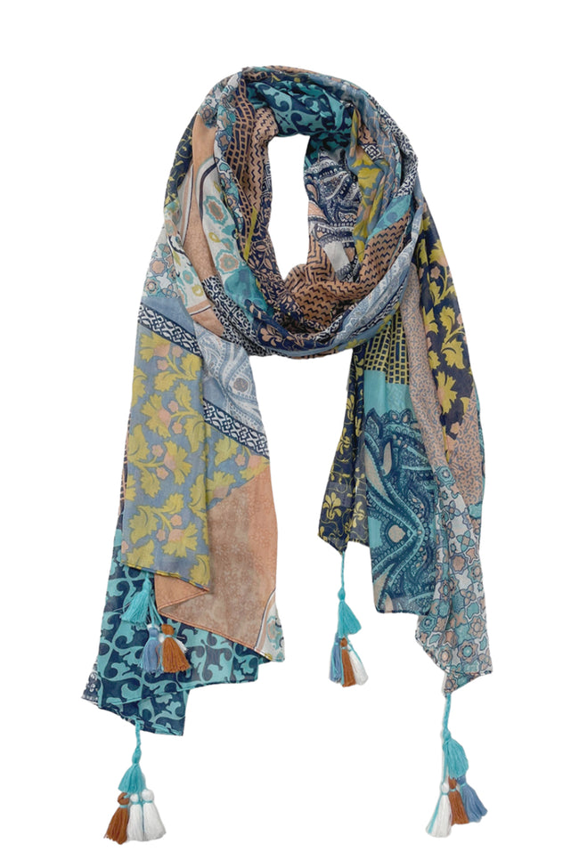 Spun Scarves Sarong Picnic Patchwork / Multi Picnic Patchwork Print Scarf Wrap Sarong