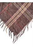 Spun Scarves Sarong Plaid Weave / Brown Plaid Weave Fringe Scarf Wrap