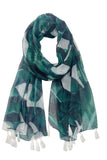 Spun Scarves Sarong Queen Palm / Green Queen Palm Print Scarf Wrap Sarong
