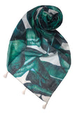 Spun Scarves Sarong Queen Palm / Green Queen Palm Print Scarf Wrap Sarong