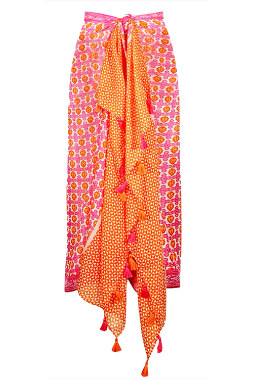 Spun Scarves Sarong Sun Pure Print / Bright Pink Sun Pure Print Scarf Wrap Sarong