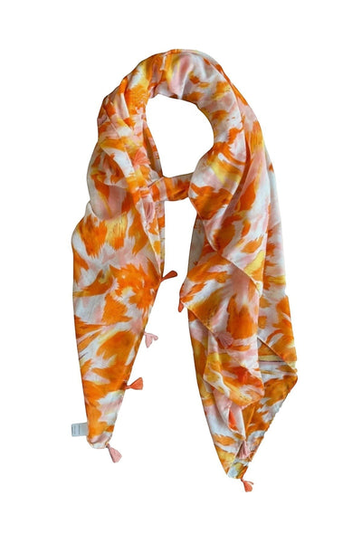 Spun Scarves Sarong Sunburst Splash / Orange Sunburst Splash Orange Print Scarf Wrap Sarong