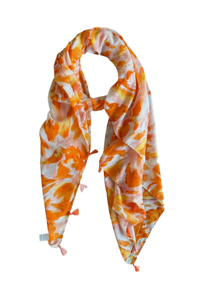 Spun Scarves Sarong Sunburst Splash / Orange Sunburst Splash Orange Print Scarf Wrap Sarong