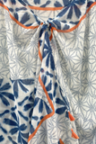 Spun Scarves Sarong Surfrider / Blue Surfrider Ocean Blue Print Scarf Wrap Sarong